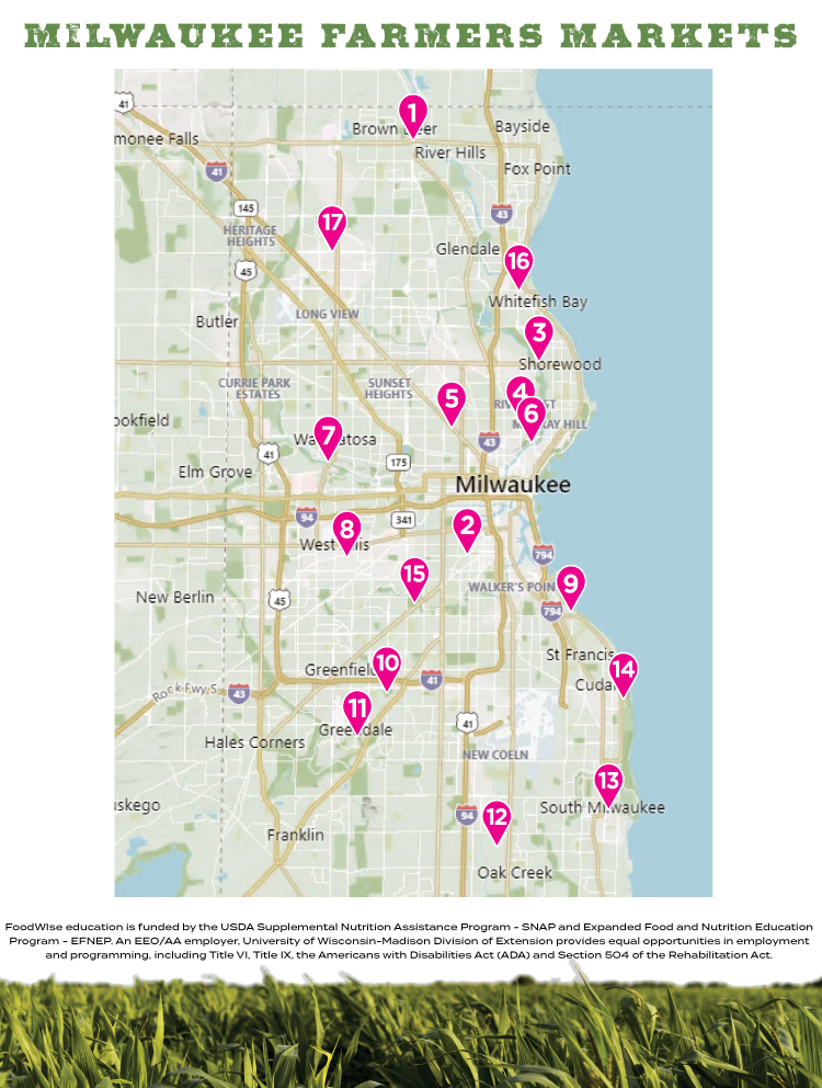 farmers market locations Milwaukee map