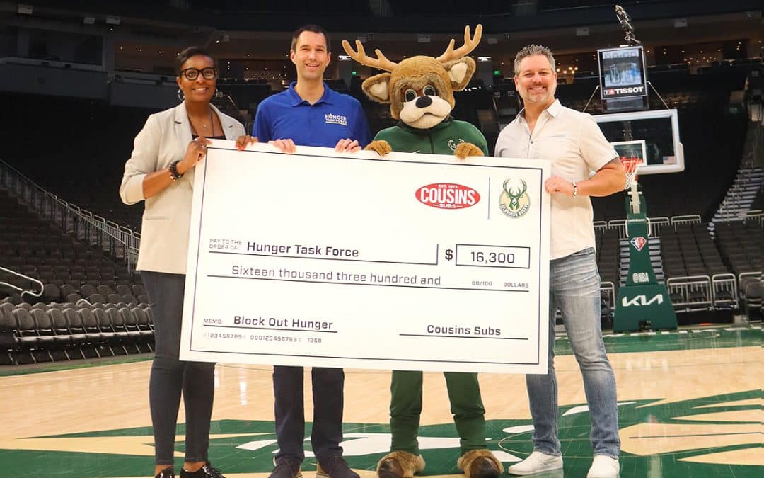 Hunger Task Force celebrates another season of Block Out Hunger with Cousins Subs and the Bucks