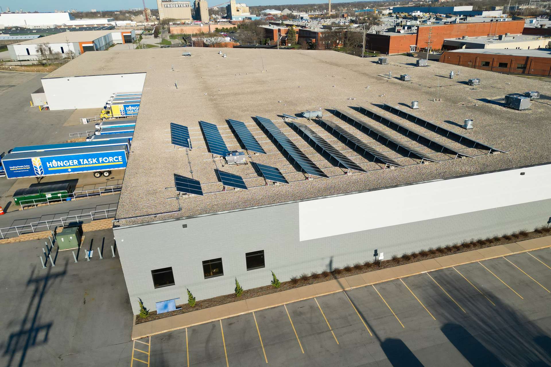 Hunger task force roof solar panels