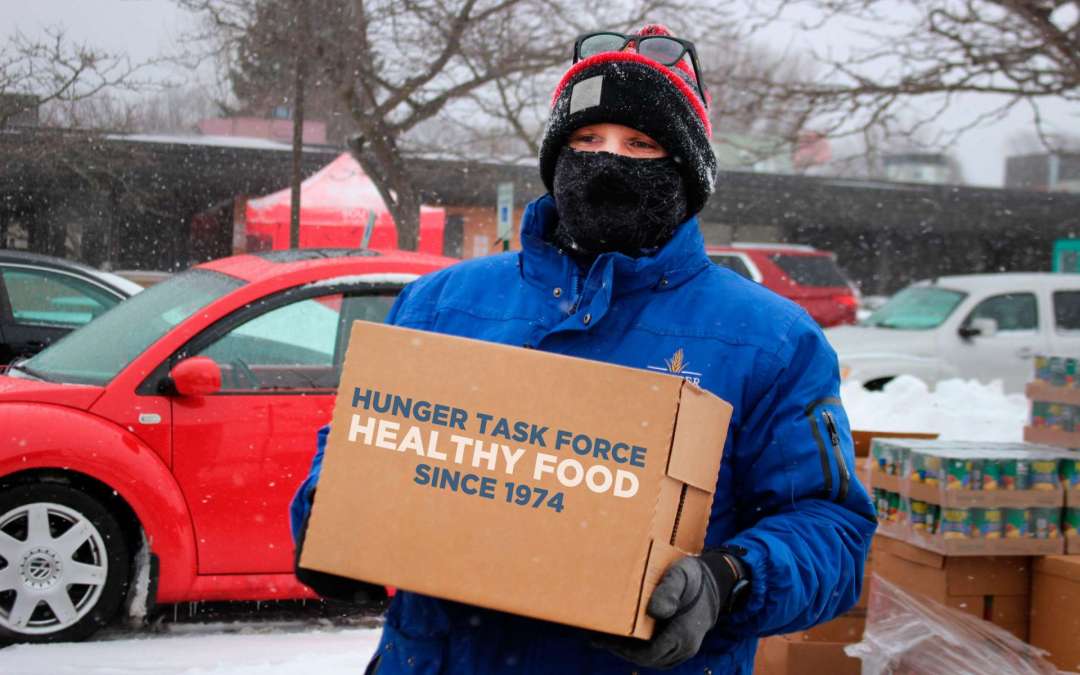 Hunger Task Force distributes Stockboxes to seniors despite winter weather